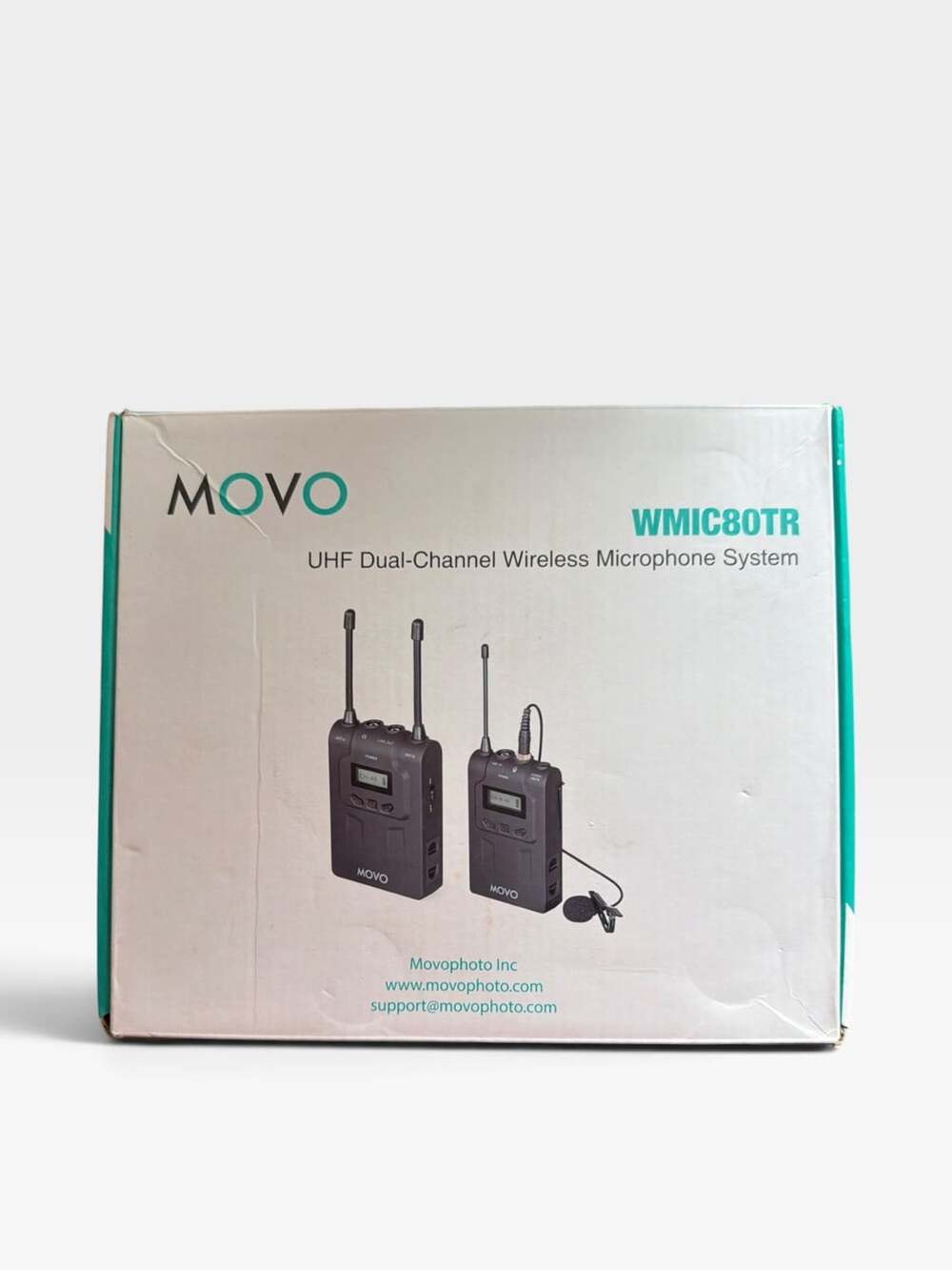 Movo WMIC80TR UHF Dual-Channel Wireless Lavalier Microphone System Complete New